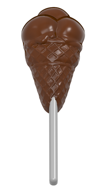 1652 -Külah Dondurma Lolipop Çikolata Polikarbonat Kalıbı