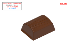 0035 - Regtangular praline chocolate bar injection polycarbonate moulds