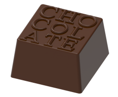 0037 - Square chocolate mold with CHOCOLATE written on it
