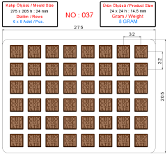 0037 - Square chocolate mold with CHOCOLATE written on it