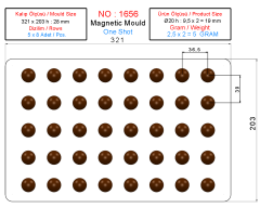 1656 - Ball Chocolate Magnet Polycarbonate Mold