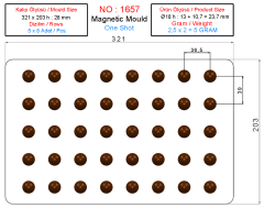1657 - Yumurta Çikolata Mıknatıslı Polikarbonat Kalıp