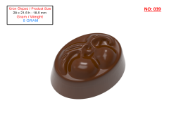 0039 - Oval vişne kabartmalı çikolata kalıbı