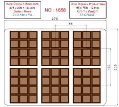 1658 - Moule en polycarbonate pour tablettes de chocolat