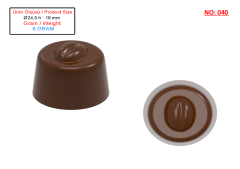 0040 - Round coffee embossed praline chocolate mold
