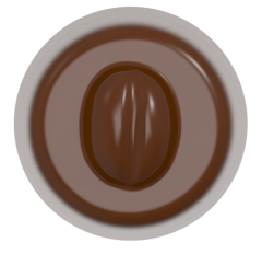 0040 - Round coffee embossed praline chocolate mold