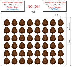 0041 - Strawberry Shaped Special Praline Chocolate Mold
