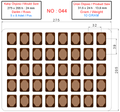 0044 - Crystal regtangular praline chocolate moulds