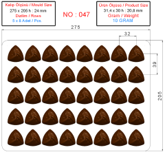 0047 - Fancy Triangle Pyramid Praline Chocolate Mold