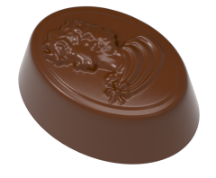 0050 - Sculpture Patterned Oval Praline Chocolate Mold