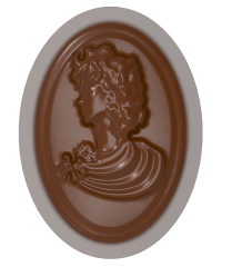 0050 - Sculpture Patterned Oval Praline Chocolate Mold
