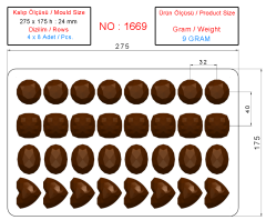 1669 - Mixed Crystal Chocolate Polycarbonate Mold