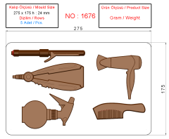 1676 - Moule Polycarbonate Chocolat Set Coiffeur