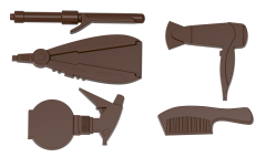 1676 - Moule Polycarbonate Chocolat Set Coiffeur