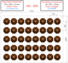 0053 - Crystal Praline Polycarbonate Chocolate Mold