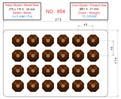 0854 - Crystal Diamond Polycarbonate Chocolate Mold