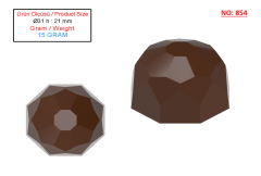 0854 - Crystal Diamond Polycarbonate Chocolate Mold