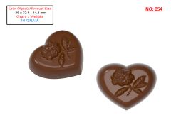 0054 - Flower Patterned Heart Chocolate Mold