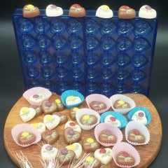 0054 - Çiçek Desenli Kalp Çikolata Kalıbı