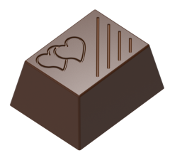 0057 - Moule à chocolat praliné rectangulaire à motifs coeurs