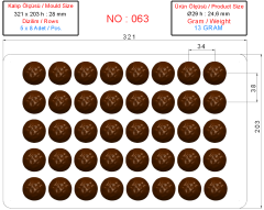 0063 - Round Praline Chocolate Mold