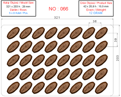 0066 - Oval Pralin Çikolata Kalıbı