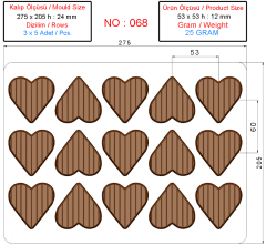0068 - Moule à Chocolat Coeur pour Emballage