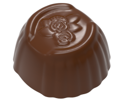 0072 - Round Rose Embossed Praline Chocolate Mold