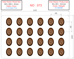 0073 - Oval Pralin Çikolata Kalıbı