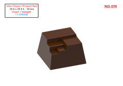 0074 - Square Asymmetrical Praline Chocolate Mold