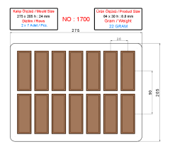 1700 - Rectangular Chocolate Polycarbonate Mold