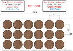 0078 - Yuvarlak Pralin Çikolata Kalıbı