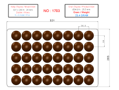 1703 - Bonbon Chocolate Polycarbonate Mold