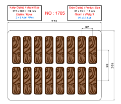 1705 - Rectangular Chocolate Polycarbonate Mold