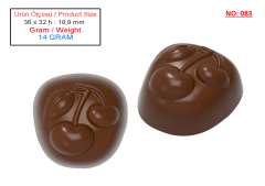 0083 - Kiraz Kabartmalı Pralin Çikolata Kalıbı