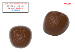 0084 - Çilek Kabartmalı Çikolata Kalıbı