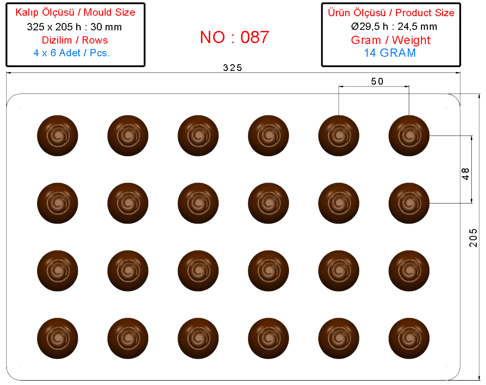 0087 - Praline Chocolate Mold