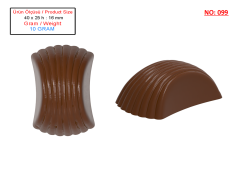 0099 - Dikdörgen Oval Çizgili Pralin Çikolata Kalıbı