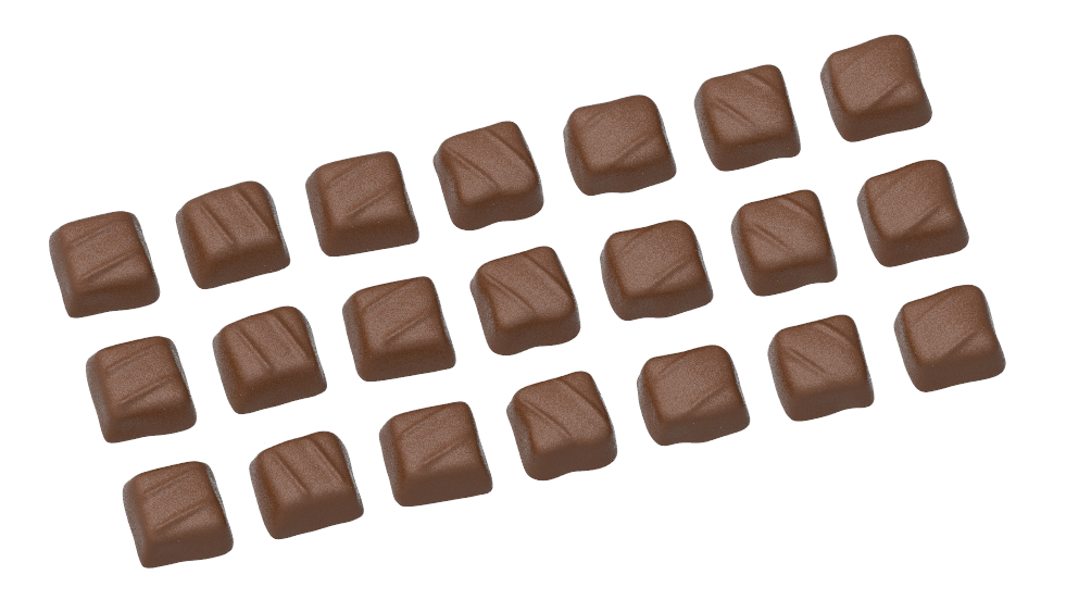 1720 - Kare Spesiyal Çikolata Polikarbonat Kalıp