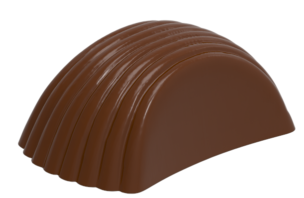 0099 - Dikdörgen Oval Çizgili Pralin Çikolata Kalıbı