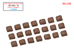 1720 - Kare Spesiyal Çikolata Polikarbonat Kalıp