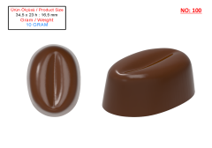 0100 - Oval Coffee Bean Praline Chocolate Mold