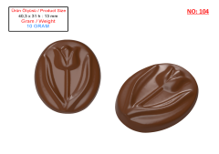 0104 - Special Oval Tulip Embossed Chocolate Mold