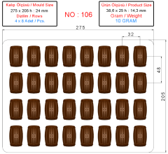 0106 - Special Rectangular Barrel Figure Chocolate Mold