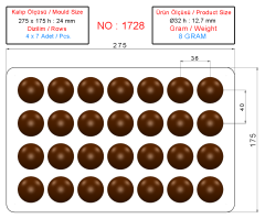 1728 - Chocolate Polycarbonate Mold