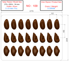0109 - Spesiyal Deniz Kabuğu Figür Çikolata Kalıbı