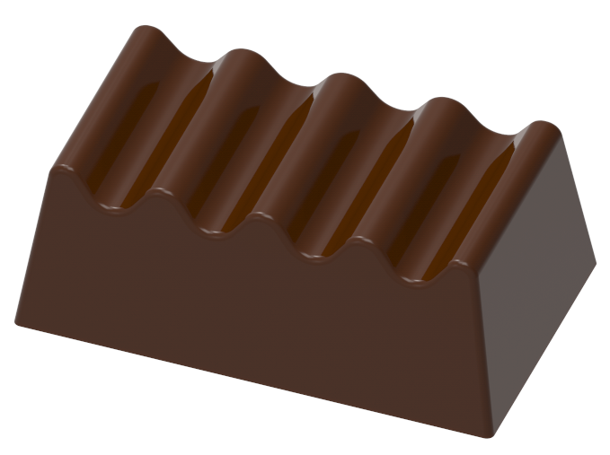 0112 - Special Rectangular Wavy Praline Chocolate Mold