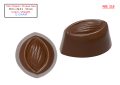 0113 - Special Oval Patterned Praline Chocolate Mold