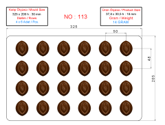 0113 - Special Oval Patterned Praline Chocolate Mold