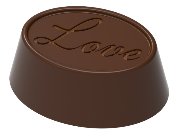 0116 - Special Oval ''Love'' Praline Chocolate Mold